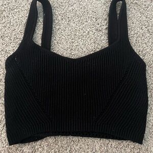 crochet black top